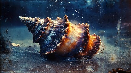 Wall Mural - Seashell Underwater: A Close-Up View of Nature's Beauty