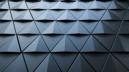 Wall Mural - metallic tessellated triangles, an intricate design featuring shimmering triangular patterns with de