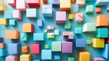 Leinwandbilder - Small gift boxes in a variety of colors and sizes are arranged beautifully, creating a cheerful atmosphere perfect for any occasion. Generative AI
