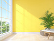 © abdlkerim - Three dimensional render of yellow colored corner of living room