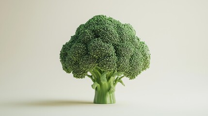 Broccoli floret isolated on neutral background