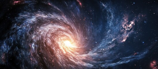 Wall Mural - detailed view the milky way galaxy with spiral arms, stars, and a central black hole
