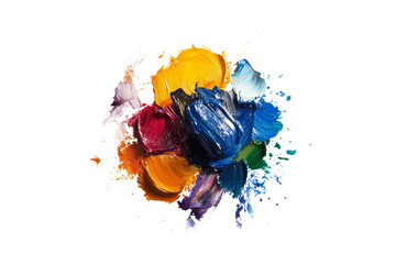 Aufkleber - Colorful paint swirls create artistic explosion,Isolated on transparent background
