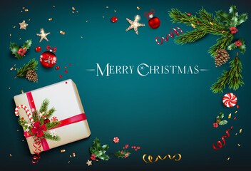 Wall Mural - beautiful holiday winter background
