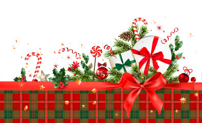 Wall Mural - bright christmas holiday border