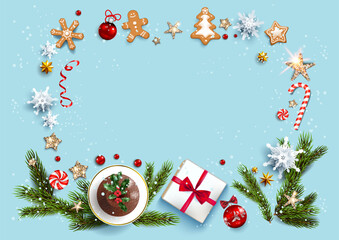 Wall Mural - holiday winter frame from decor