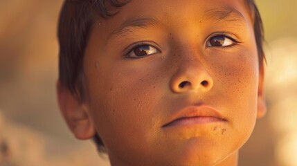 Canvas Print - Close-up Portrait of a Young Boy