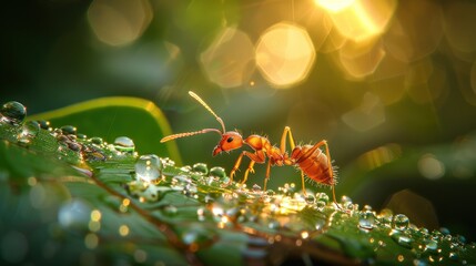 Canvas Print - Ant on a Leaf