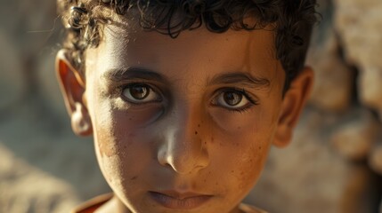 Sticker - Close-up Portrait of a Young Boy