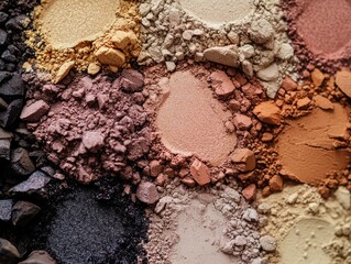 Monochrome one eye shadows in natural body colors with different shades