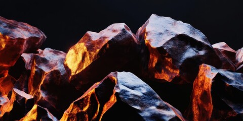 Wall Mural - Abstract Close-Up of Glowing Rocks with Dark Background: Ideal for Nature and Background Textures