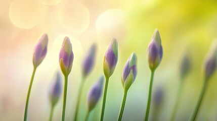 Poster - Lavender buds in close-up with fine stems and tiny purple flowers dreamy pastel background