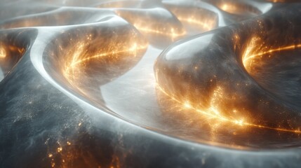 Aufkleber - The composition showcases a striking abstract design with flowing curves and glowing lines, creating a mesmerizing effect against a dark backdrop that enhances its depth.