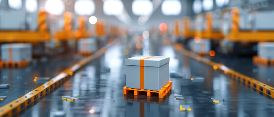 Wall Mural - automated high-tech assembly line in operation