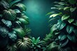 © Atittaya - Dark green backgrounds with dark grass wallpaper and plant backgrounds of leaves in a gloomy forest setting
