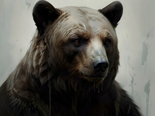 Wall Mural - Abstract portrait of beautiful bear