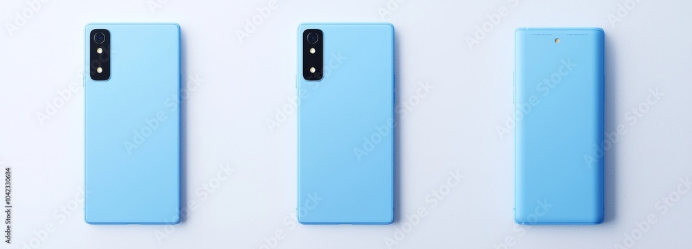 Three camera smartphone mockup with transparent background, file ...