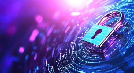 Advanced network security protocols and digital protection in a futuristic interface