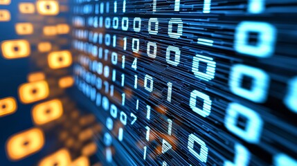Graphs of big data on a dark blue digital background.