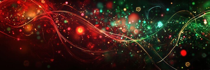 A captivating array of abstract Christmas ornaments and lights twinkling brightly, creating a joyful and festive holiday ambiance. Generative AI