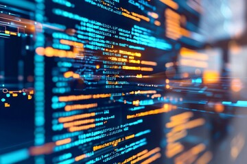 Technology background of software development abstract programming code