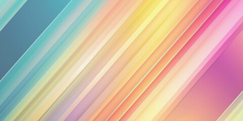 Wall Mural - Pastel diagonal stripes in a colorful abstract pattern, creating a vibrant gradient effect on transparent background.  
