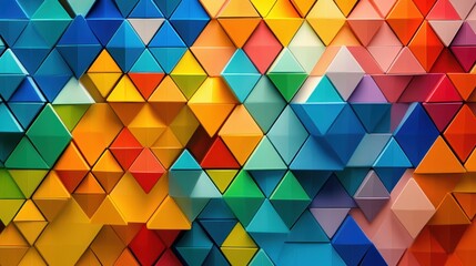 The artwork features vibrant triangular patterns in a captivating geometric design that grabs attention. Generative AI