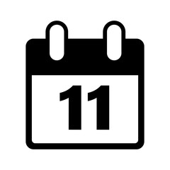Wall Mural - simple vector illustration of a calendar page with the number eleven