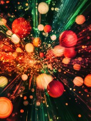 Fototapete - an explosion of colors highlights various ornaments and lights, creating a joyful holiday atmosphere