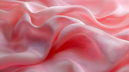 Poster - Soft, flowing pink fabric with delicate folds and textures.