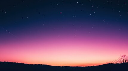 Wall Mural - Twilight Sky with Stars and Clear Horizon