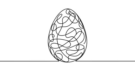Wall Mural - easter egg continuous line drawing simple minimalist design