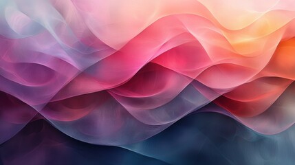 Fototapete - A vibrant display of abstract colors, showcasing flowing waves in shades of pink, purple, and blue, creating a calming and artistic backdrop.
