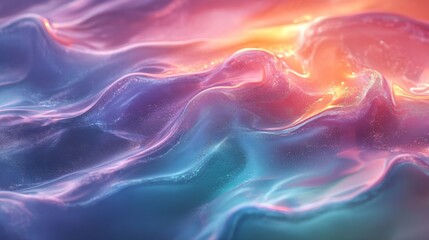 Leinwandbilder - This vibrant display features flowing, colorful waves in shades of blue and orange, resembling liquid textures and creating a sense of movement and depth in the composition.