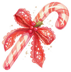 Wall Mural - PNG Candy cane illustration christmas red.