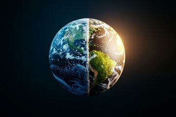 Wall Mural - a close up of the earth with the continents of north america