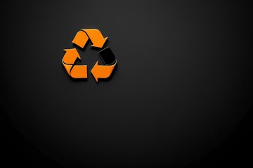 Eco-Friendly Recycling Icons in Orange and Black
