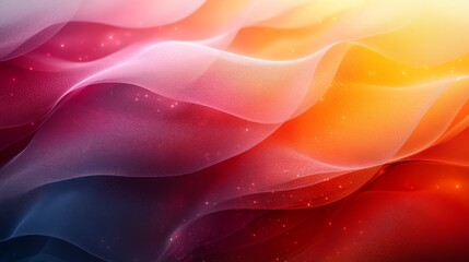 Poster - Soft, flowing waves in vibrant hues of red, orange, and pink create a dynamic, abstract composition that captures light and fluidity.