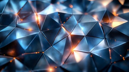 Leinwandbilder - The artwork showcases a detailed metallic surface, featuring sharp geometric shapes and gentle lighting that enhances its reflective quality, creating a mesmerizing visual effect.