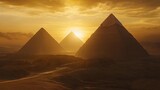 Majestic Pyramids Against Sunset Sky