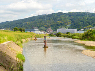 Wall Mural - 大阪府柏原市を流れる石川の風景