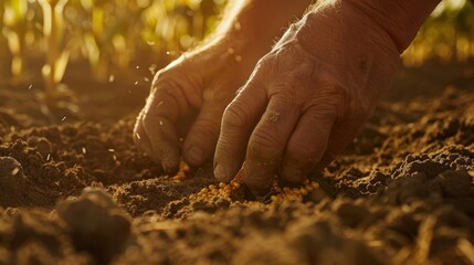 Sticker - Hands Planting Seeds in Soil