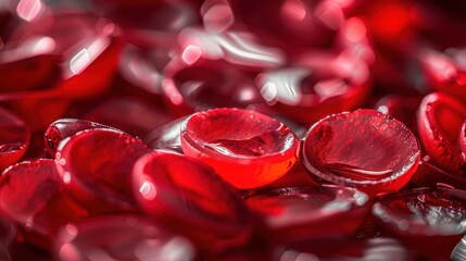 Canvas Print - Red Gems Macro