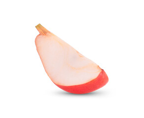 Wall Mural - Red pear fruit on white background