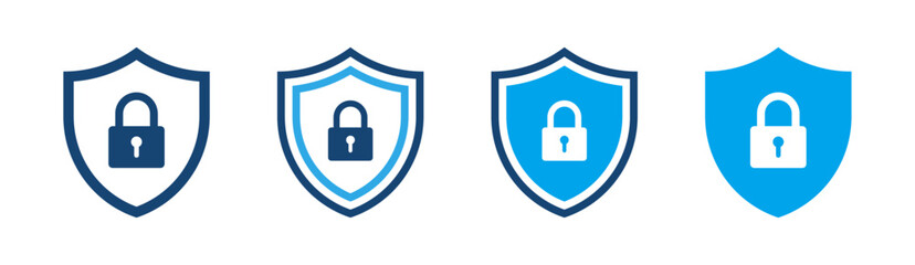 Wall Mural - security shield icon set