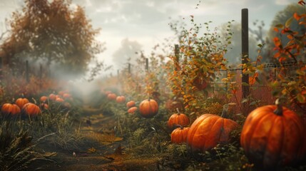 Sticker - Pumpkin Patch in the Mist