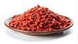 © JKLoma - Dried goji berries in a ceramic plate on white background