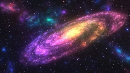 Wall Mural - incredibly beautiful galaxy in outer space depicted in a 3d cartoon rendering featuring a nebula nig