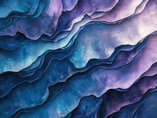 Canvas Print - Fantasy 3D Abstract Wallpaper in Dark Blue and Purple Tones