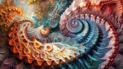 Wall Mural - Digital abstract fractal art with a fantasy theme